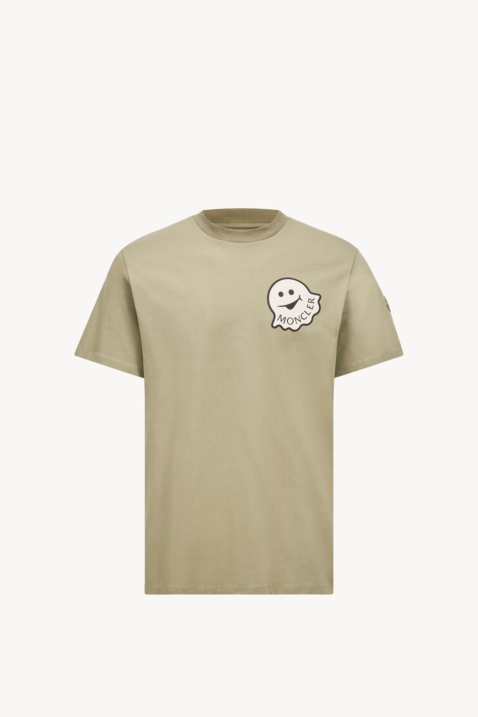 Cartoon Logo Cotton T-Shirt Men Sage Green Moncler 2